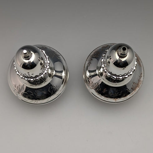 英国ヴィンテージ シルバープレート 調味料入れ ペア